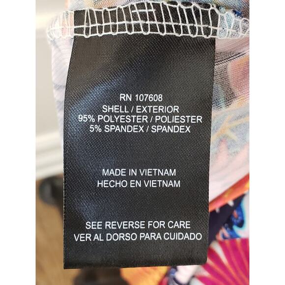 Nicole Miller Shift Dress Womens 8 White Floral Adjustable Strap Cold Shoulder - Picture 6 of 15